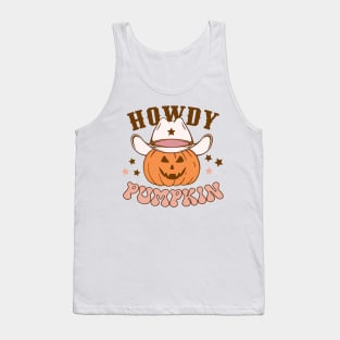 Howdy Pumpkin Halloween pumpkin Tank Top